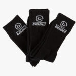 Unisex High Socks 3 Pairs Black. Just what you need to be comfortable in your sneakers. They feature reinforced toe and heel for extra resistance. BASEHIT202.BU08.04 BLACK 3