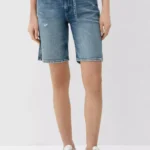 Denim Bermudas Ocean Blue. Bermuda shorts with a textile belt, Regular fit- Straight leg, . Fabric: denimcotton blend Quality: stretchy MATERIAL COMPOSITION Outer fabric: 99% cotton, 1% elastane; Pocket lining: 80% polyester, 20% cotton; Contains non-textile parts of animal origin