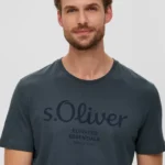 Men Cotton Regular Logo T shirt Dark Grey S'OLIVER.2139909 (14)