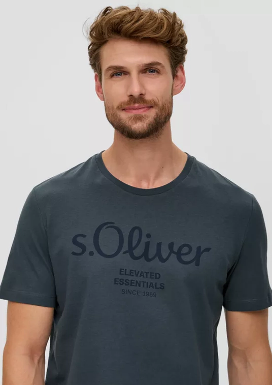 Men Cotton Regular Logo T shirt Dark Grey S'OLIVER.2139909 (14)