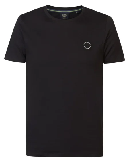 Men Cotton Regular T-shirt Black. Ανδρική μπλούζα μακό με κοντό μανίκι. Μαύρο χρώμα με μικρό λογότυπο στο στήθος. Casual ύφος. Μαλακό και βαμβακερό ύφασμα σε κανονική γραμμή. Σύνθεση 100% βαμβάκι. Collection: Spring Summer 2024