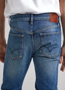 Men Mid Rise Slim Jeans WORN Medium Blue PEPE.PM207641 000 05 MO
