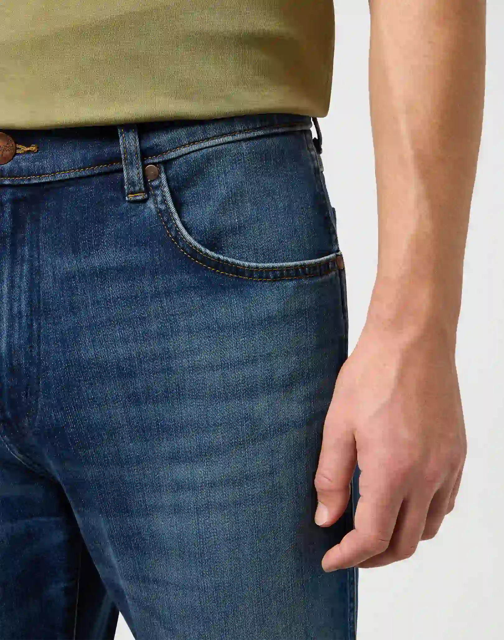 Men Tapered Jeans LARSTON HARE Medium Blue WRANGLER 4
