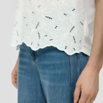 Woman Dropped Shoulders Embroidery Top Cream S'OLIVER2147881 (8)
