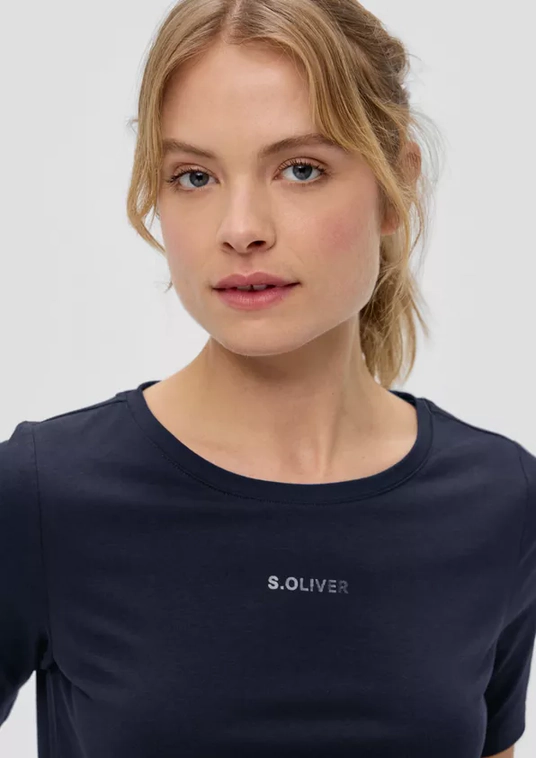 Woman Shinny Logo T shirt Regular Fit Navy S'OLIVER.2144445 (4)