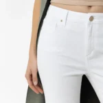 1005451800132 Woman Bootcut Jeans ZOE 44 White Denim TIFFOSI