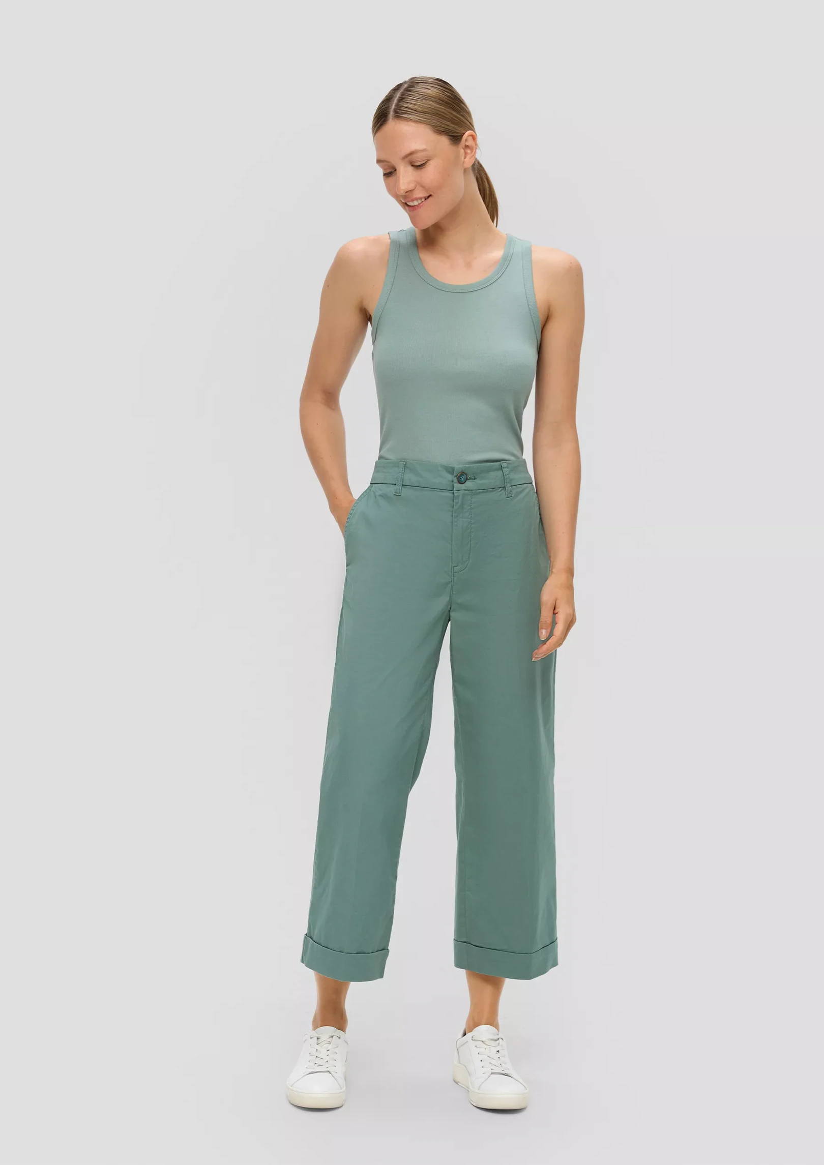 Woman Culottes in Stretch Cotton Light Petrol.S'Oliver.2143830 (1)