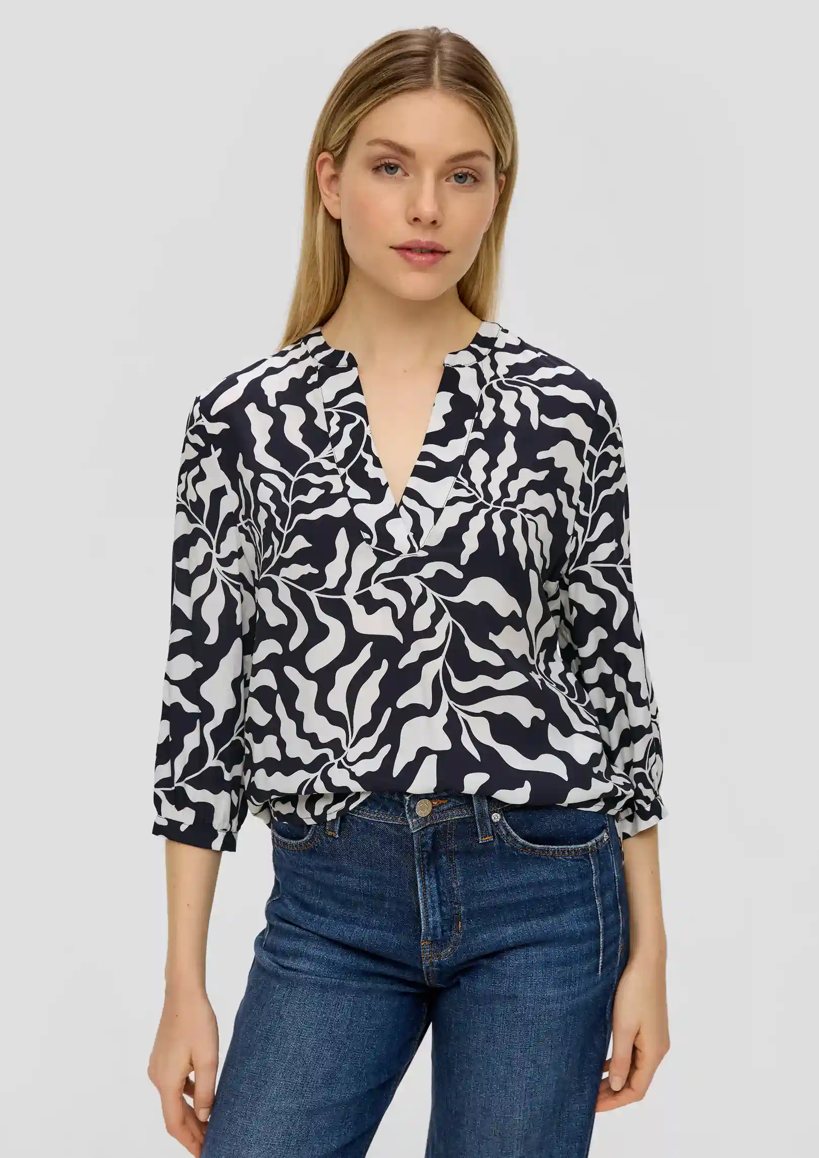 Woman Viscose Floral Printed Blouse Navy S'OLIVER.2142573 (9)